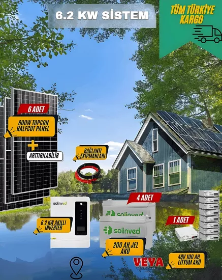 6.2 kW Solar Sistem Paketi Akıllı İnverter Full Paket